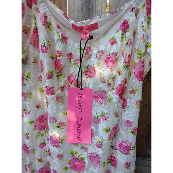 Betsey Johnson Pink and White Ruffled Mini Dress - Picture 6 of 9